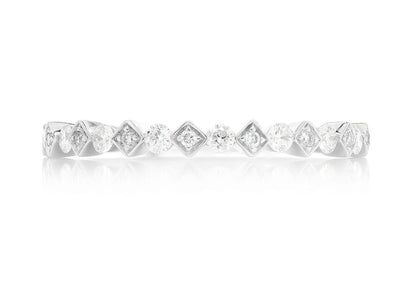 STACKABLE DIAMOND WEDDING BAND 14K SOLID GOLD 0.20CTW