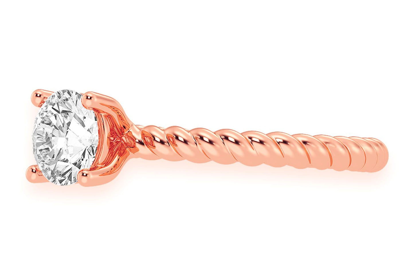 0.75CT ROUND SOLITAIRE - TWIST BAND - DIAMOND ENGAGEMENT RING