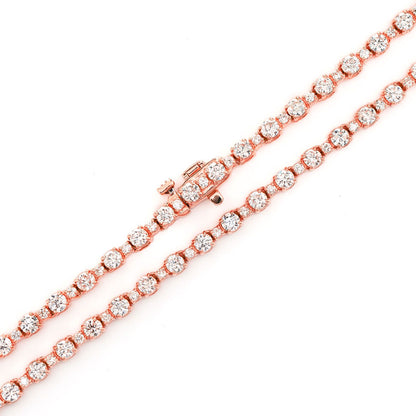 COLIER TENIS CU DIAMANTE ROTUNDE MIC ȘI MARE, AUR MASIV, 7.60 CT