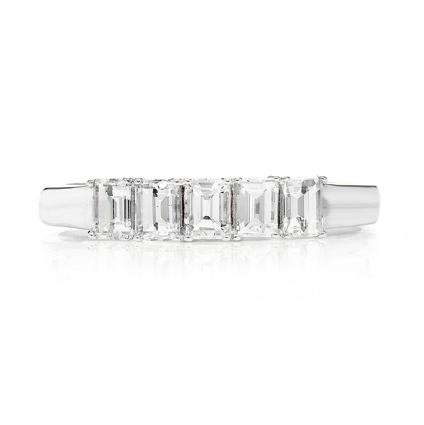 FIVE STONE BAGUETTE DIAMOND RING 14K SOLID GOLD 0.80CTW