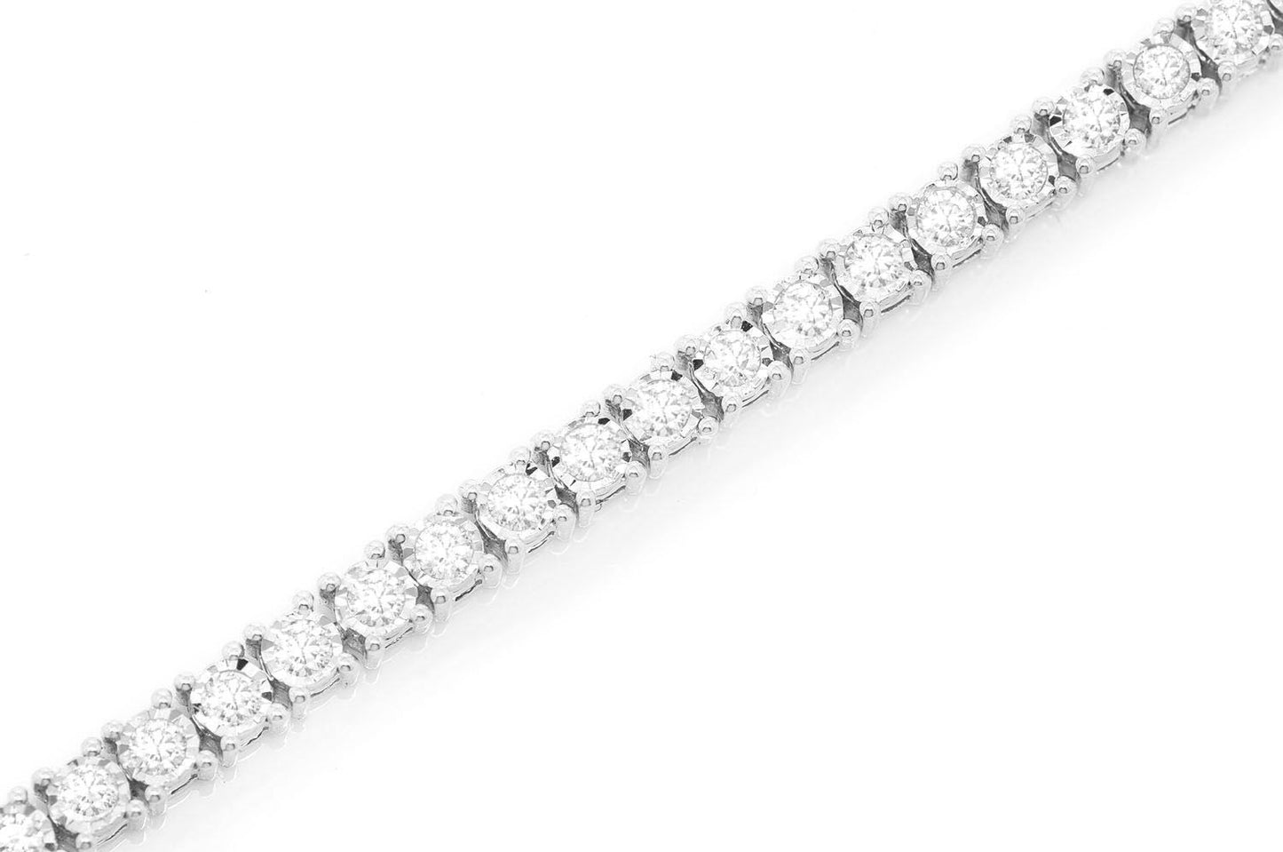 2PT MIRACLE SET DIAMOND BRACELET 14K SOLID GOLD 1.25CTW