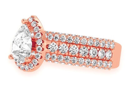 1.50CT PEAR SOLITAIRE - THREE ROW - DIAMOND ENGAGEMENT RING