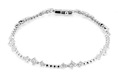 BEADED FOUR POINT STAR TRIO BRACELET 14K SOLID GOLD 0.60CTW