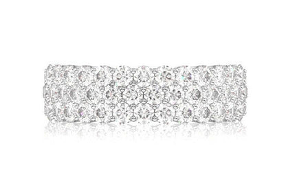3 ROW DIAMOND BAND 14K SOLID GOLD 2.20CTW
