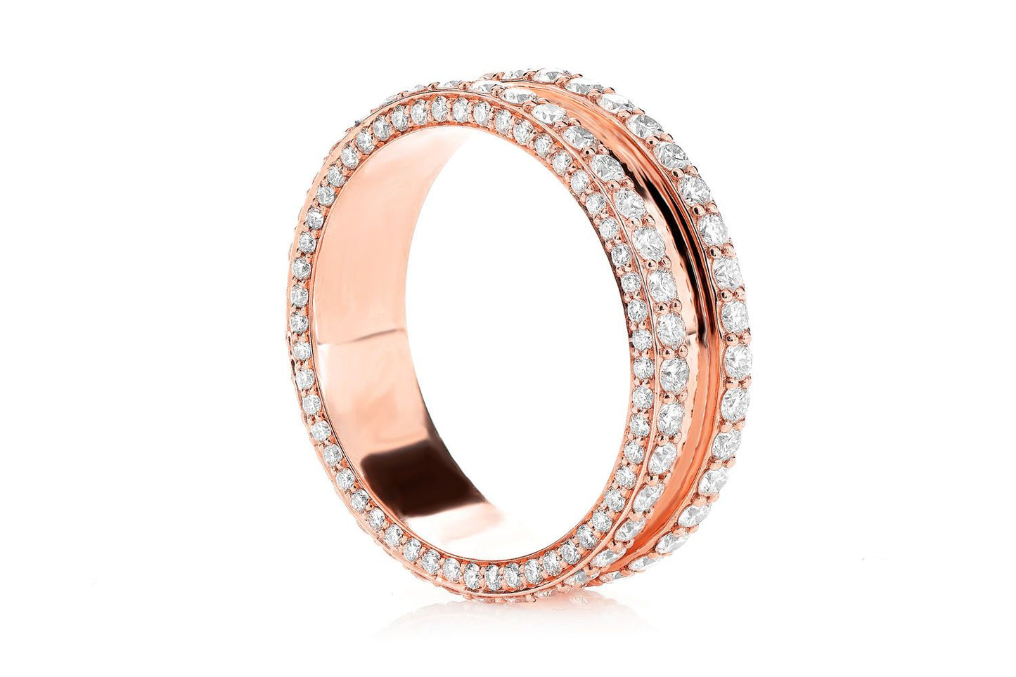 Verighetă Eternity cu Diamante, Aur Masiv de 14K, 3.75 ct