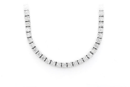 17PT PRONG SET DIAMOND TENNIS NECKLACE 14K SOLID GOLD 24.00CTW