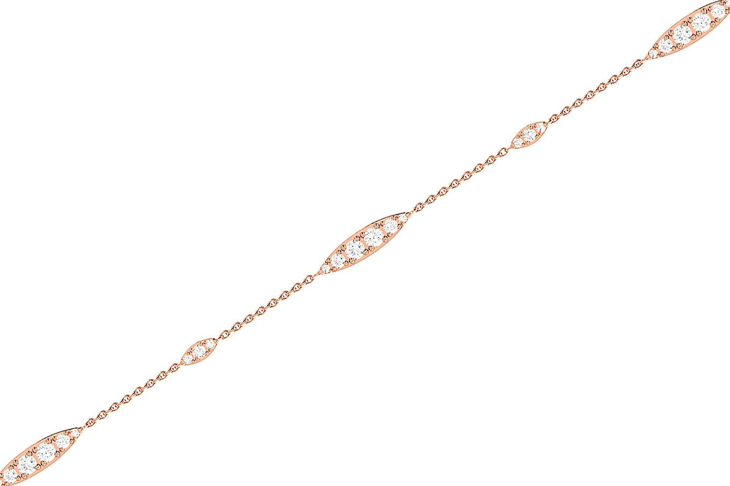 GRADUATED DIAMOND BRACELET 14K SOLID GOLD 0.30CTW