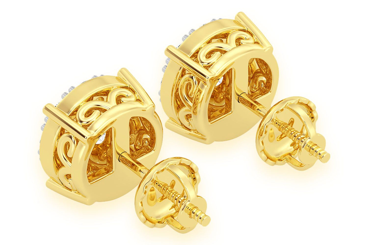 CERCEI CU DIAMANT ȘTIF, MOZAIC, 1.00CTW, AUR MASIV DE 14K