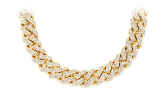COLIER CUBAN MIAMI 12MM 14K 24.25CTW
