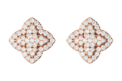 LAYERED 4 POINT STAR DIAMOND STUDS 14K SOLID GOLD 0.45CTW