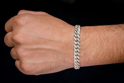 8MM MIAMI CUBAN DIAMOND BRACELET 14K SOLID GOLD 4.00CTW