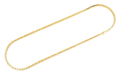 3MM BYZANTINE SOLID GOLD CHAIN 14K