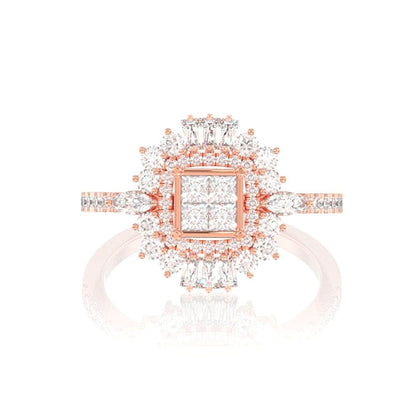 ART DECO PRINCESS DIAMOND RING 14K SOLID GOLD 1.50CTW
