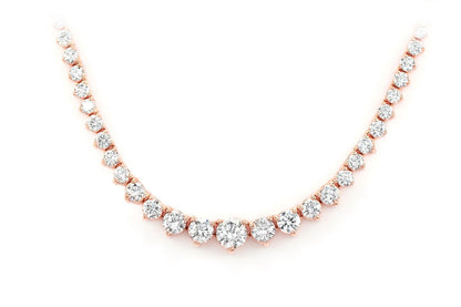 GRADUATED DIAMOND RIVIERA NECKLACE 14K SOLID GOLD 3.00CTW
