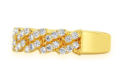 CUBAN DIAMOND RING 14K SOLID GOLD 0.55CTW