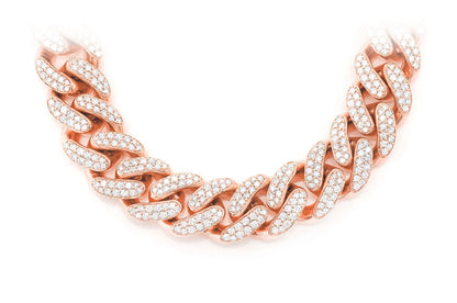 18MM MIAMI CUBAN DIAMOND NECKLACE 14K SOLID GOLD 37.00CTW