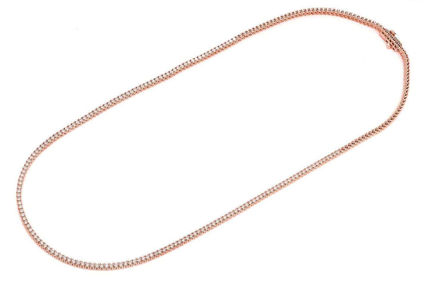 DIAMOND TENNIS NECKLACE SOLID GOLD 2.85CTW