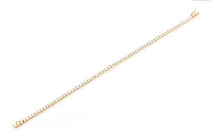 7PT PRONG SET TENNIS BRACELET 14K   5.00CTW