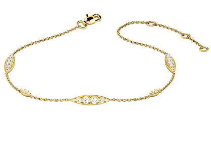 GRADUATED DIAMOND BRACELET 14K SOLID GOLD 0.30CTW