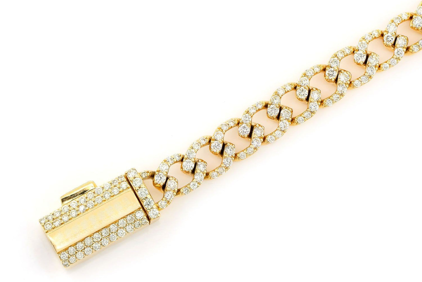 6MM DIAMOND CURB LINK BRACELET 14K SOLID GOLD 4CTW
