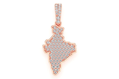 INDIA COUNTRY DIAMOND PENDANT 14K SOLID GOLD 0.33CTW