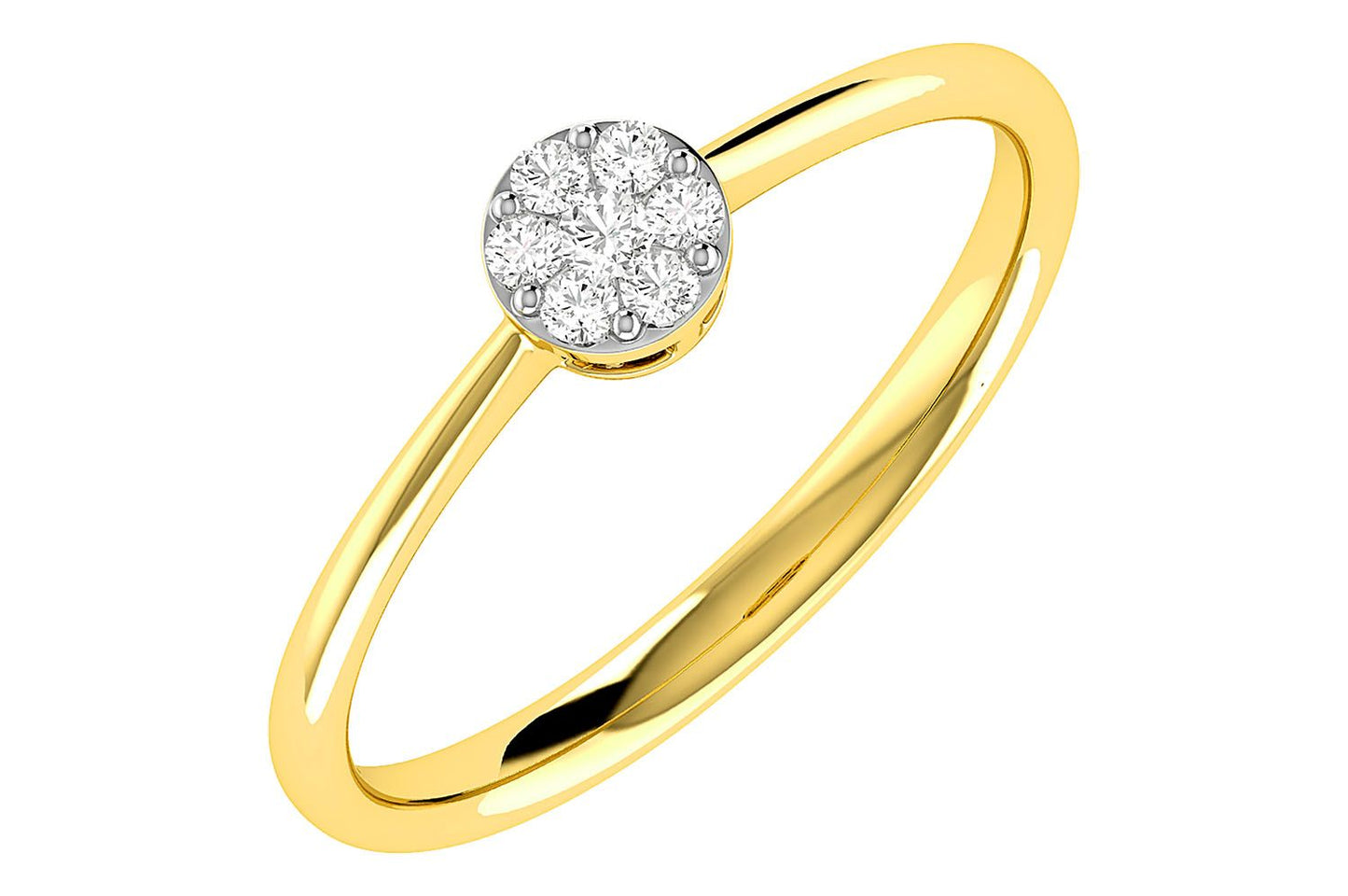 INEL ROTUND CU DIAMANTE, AUR MASIV DE 14K, 0.10CTW