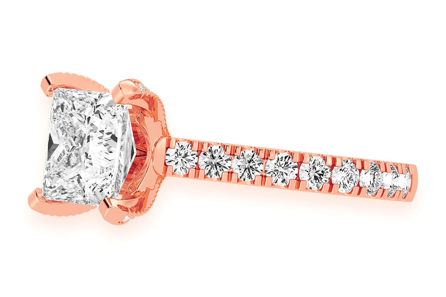 THINN - 3.00CT PRINCESS CUT - DIAMOND ENGAGEMENT RING