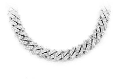9MM RAISED MIAMI CUBAN DIAMOND NECKLACE 14K SOLID GOLD 13.00CTW