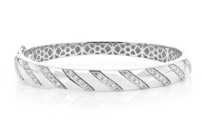 STRIPED DIAMOND BANGLE 1.00CTW 14K SOLID GOLD