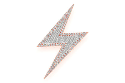 LIGHTNING BOLT DOUBLE LAYER DIAMOND PENDANT 14K SOLID GOLD 2.75CTW