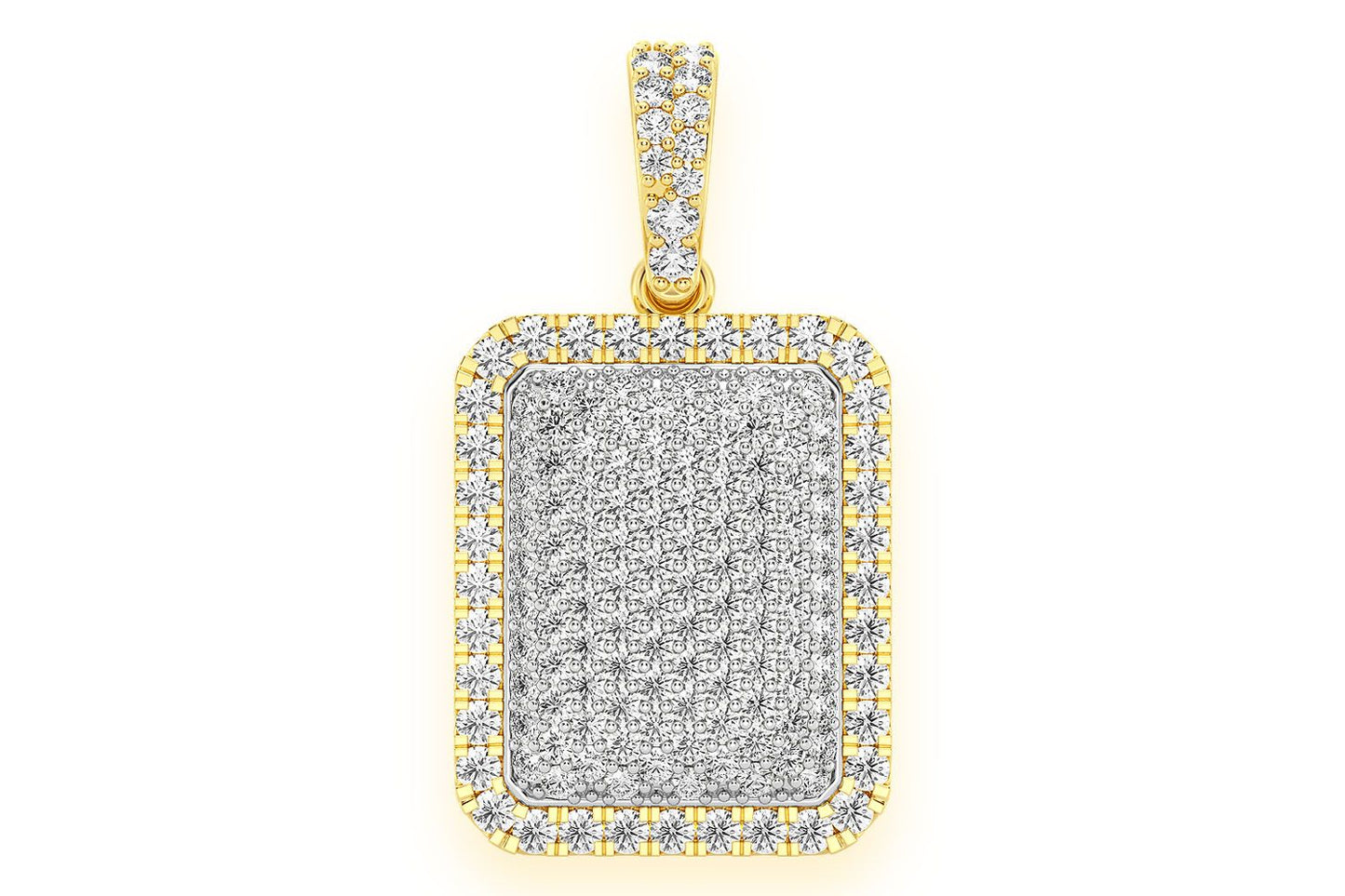 PILLOW DOUBLE LAYER DIAMOND PENDANT 14K SOLID GOLD .65CTW