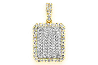 PILLOW DOUBLE LAYER DIAMOND PENDANT 14K SOLID GOLD .65CTW