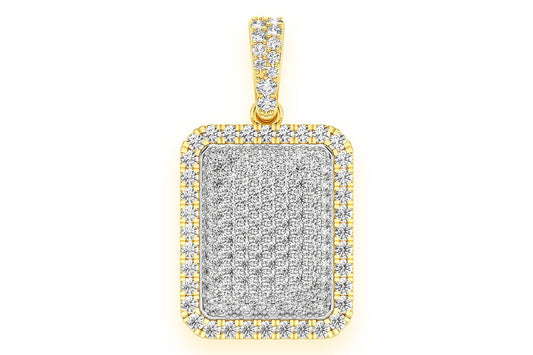 PILLOW DOUBLE LAYER DIAMOND PENDANT 14K SOLID GOLD .65CTW
