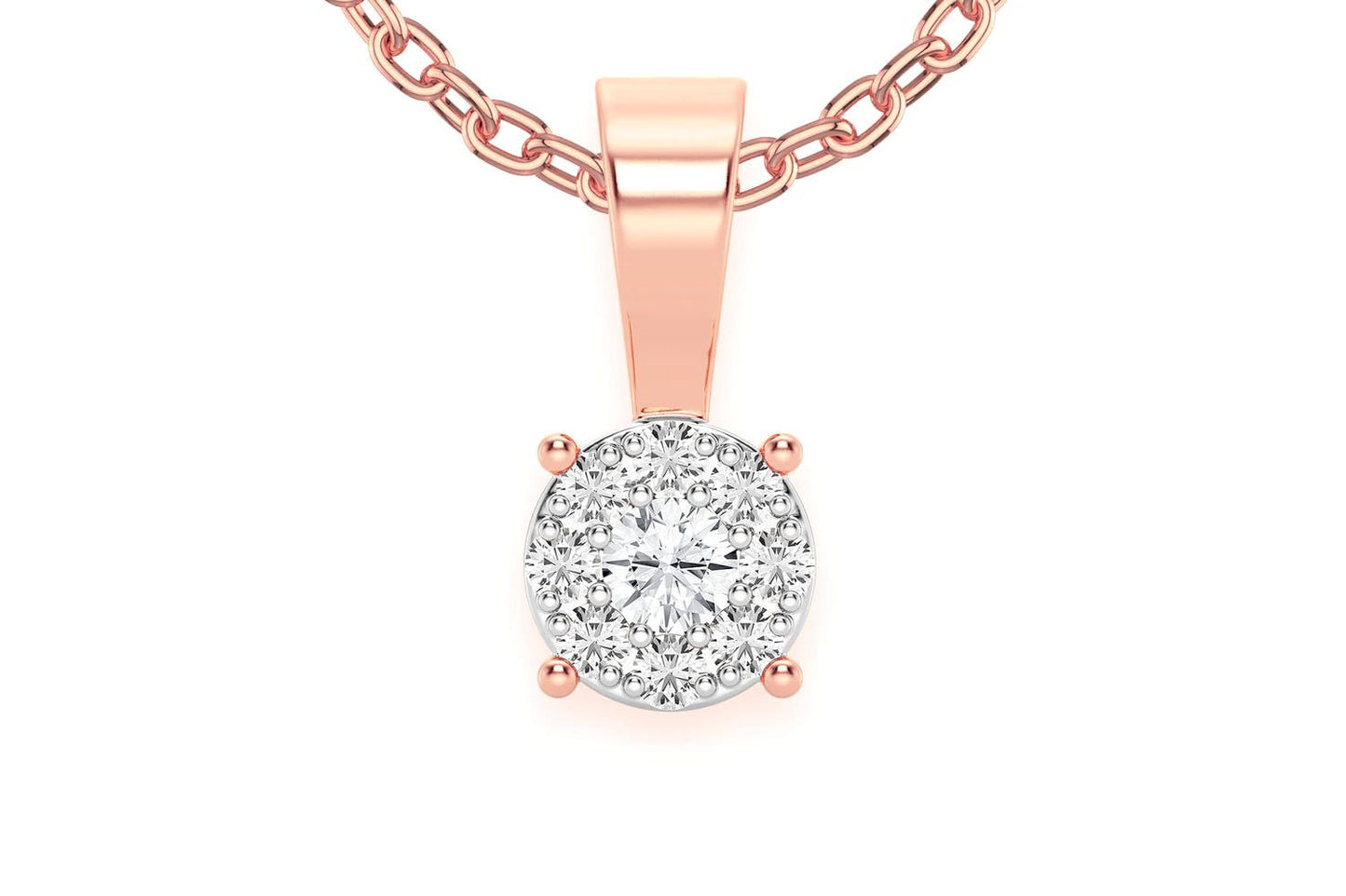 MOSAIC DIAMOND PENDANT 14K SOLID GOLD 0.15CTW