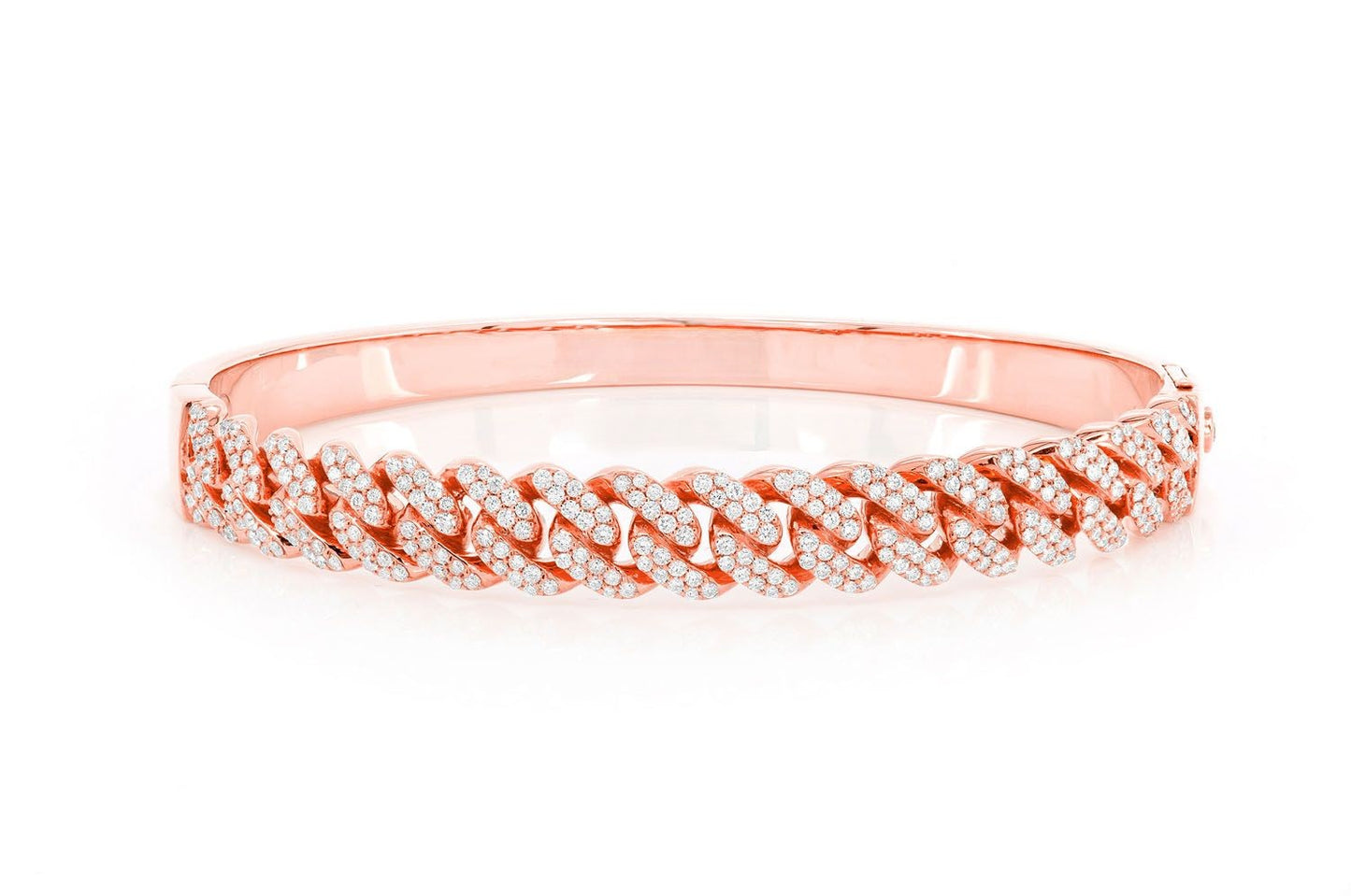 SMALL CUBAN BANGLE BRACELET 14K   1.50CTW