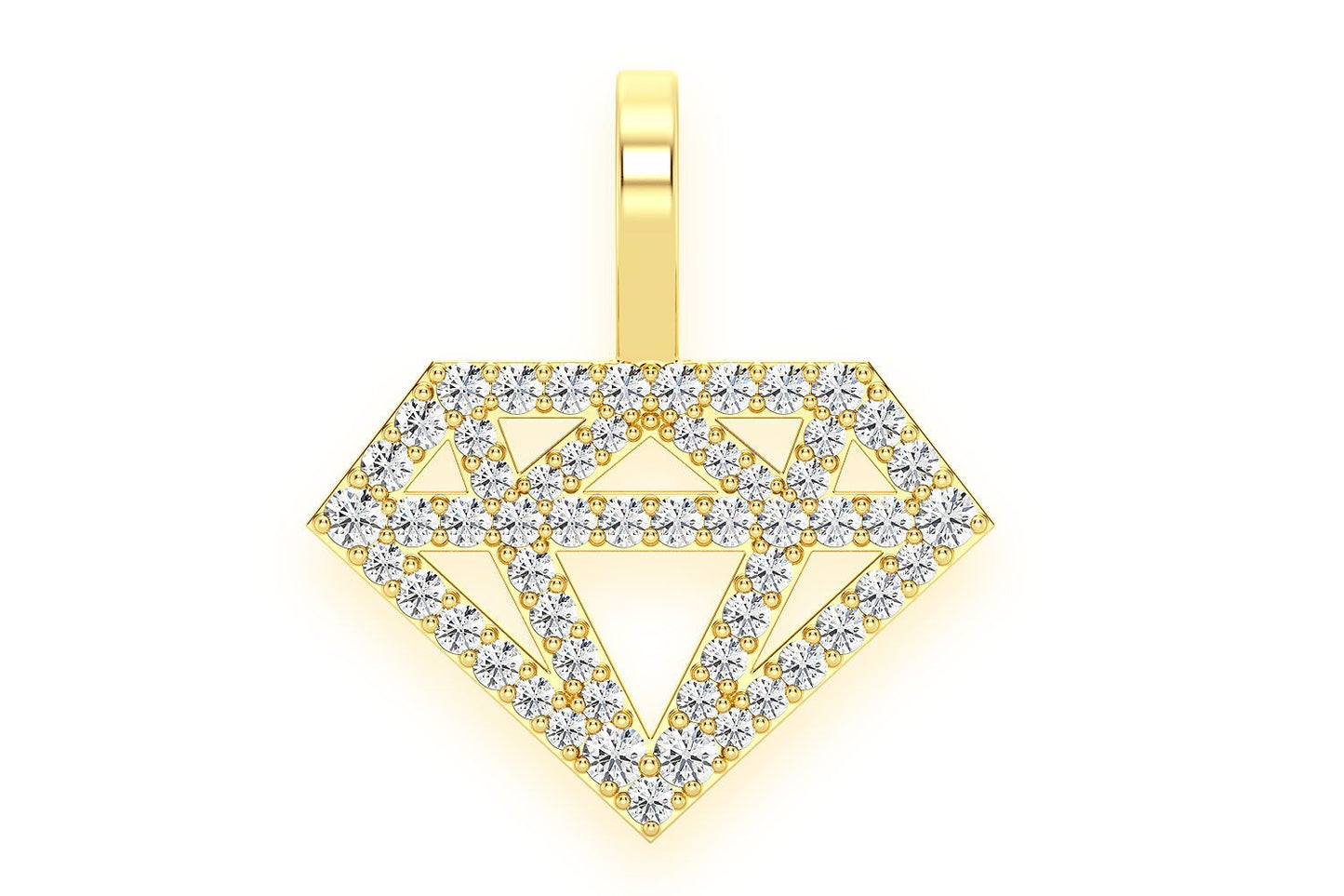 DIAMOND SILHOUETTE PENDANT 14K SOLID GOLD .35CTW