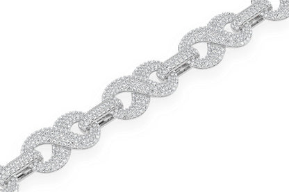 INFINITY LINK DIAMOND BRACELET 14K SOLID GOLD 9.00CTW