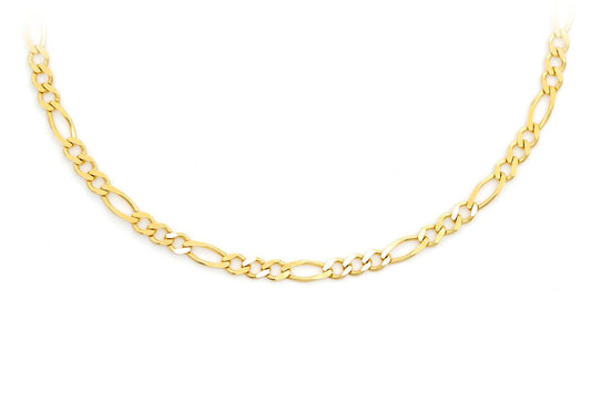 2.5MM FIGARO LINK 14K SOLID GOLD CHAIN