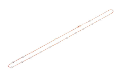 ETERNITY ROUND BEZEL SET DIAMOND NECKLACE 14K SOLID GOLD 1.00CTW