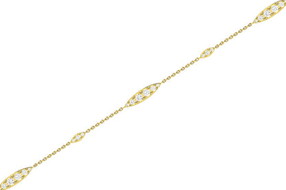 GRADUATED DIAMOND BRACELET 14K SOLID GOLD 0.30CTW