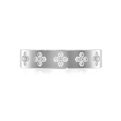 INEL CU TRIFOI CU DIAMANT, AUR MASIV DE 14K, 0.25CT