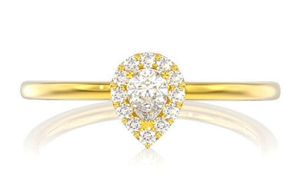 0.25CTW PEAR HALO SCALLOP - DIAMOND ENGAGEMENT RING