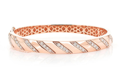 STRIPED DIAMOND BANGLE 1.00CTW 14K SOLID GOLD