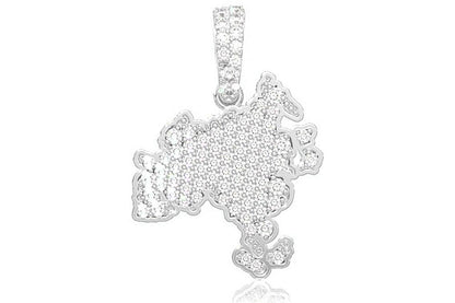 ASIA CONTINENT DIAMOND PENDANT 14K SOLID GOLD 0.33CTW