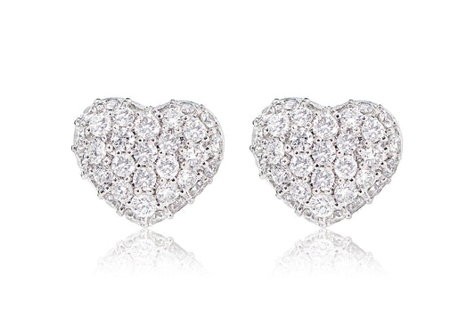 CERCEI CU DIAMANTE ȘI INIMĂ, AUR MASIV DE 14K, 0.50CT