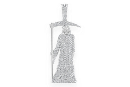 GRIM REAPER DIAMOND PENDANT 14K SOLID GOLD 4.50CTW