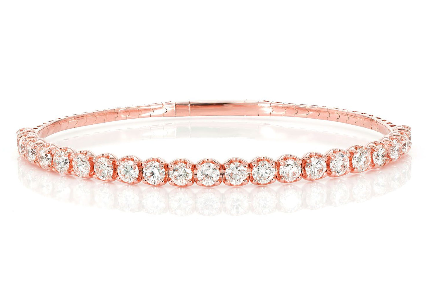 15PT DIAMOND FLEX BANGLE TENNIS BRACELET 3.75CTW 14K SOLID GOLD