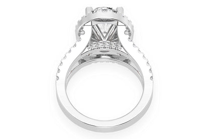 3.00CT OVAL SOLITAIRE - TWO ROW SPLIT - DIAMOND ENGAGEMENT RING