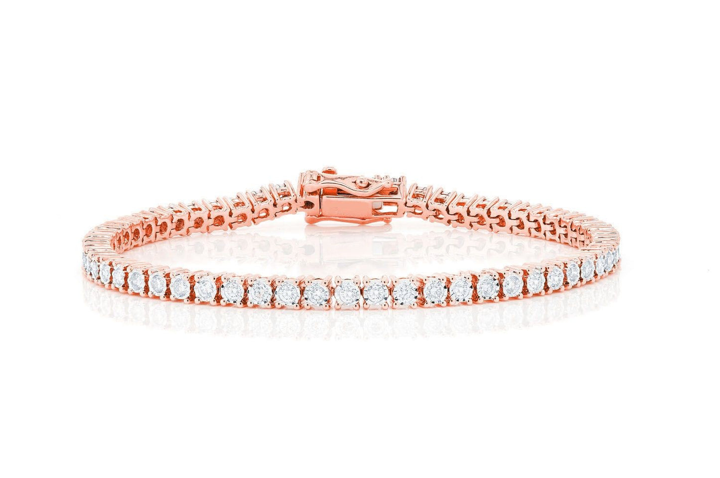 2PT MIRACLE SET DIAMOND BRACELET 14K SOLID GOLD 1.25CTW
