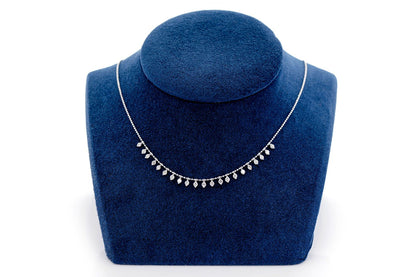 21 STONE DIAMOND NECKLACE 14K SOLID GOLD 0.75CTW